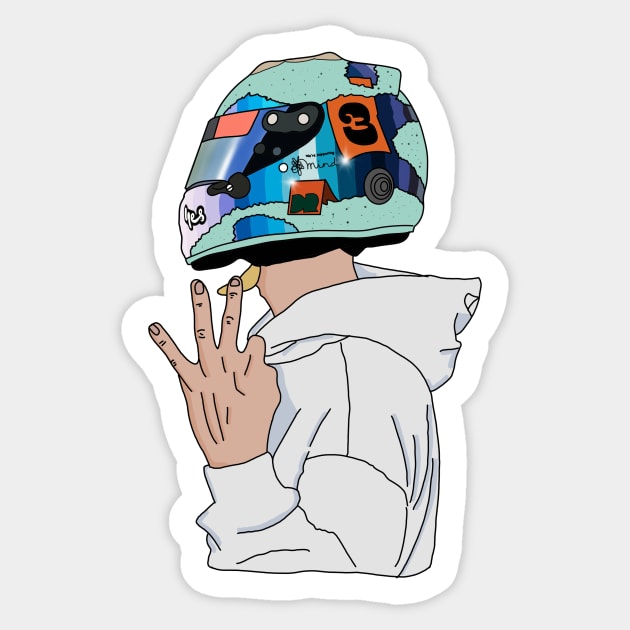 Daniel Ricciardo- Number 3 (2021) Sticker by crashstappen